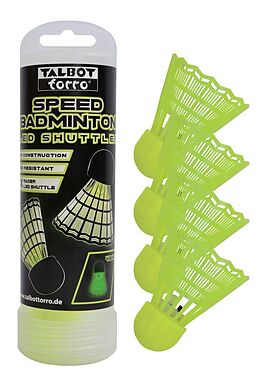 Schildkröt 490181 - Talbot-Torro Speedbadminton LED Shuttles, 4er Dose, Speed-Badminton-Federbälle Spiel