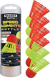 Schildkröt 490182 - Talbot-Torro Speedbadminton Shuttles, 6er Dose, Speed-Badminton-Federbälle Spiel