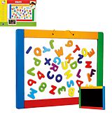 Bino 83651 - Educo Magnetische Tafel mit Buchstaben und Zahlen, plus Schieferseite, Whiteboard Spiel