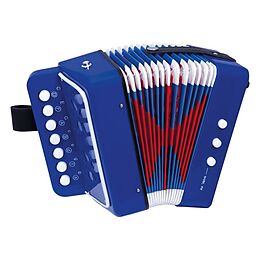 Bino 86584 - Akkordeon, blau/bunt, Kinderakkordeon, Musikinstrument Spiel