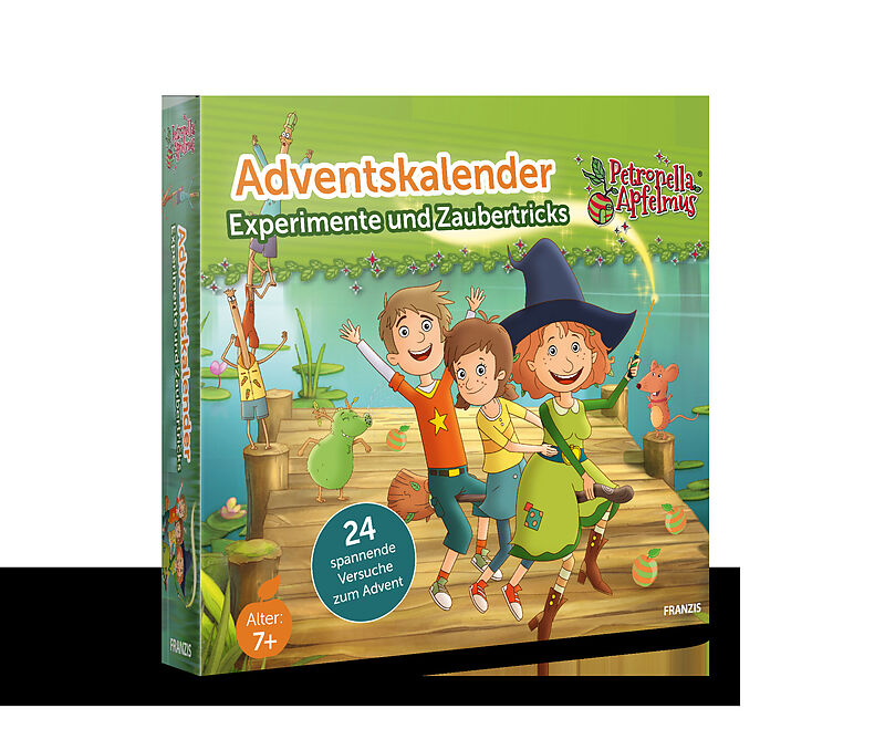 FRANZIS 67202 - Petronella Apfelmus Adventskalender - Experimente und Zaubertricks, 24 spannende Versuche zum Advent, für Kinder ab 7 Jahren