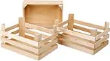 Small foot 1807 - Große Kiste natur, Holz-Kisten für Kaufladen, 3er Set, 18x10x10cm Spiel
