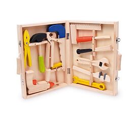 small foot 2079 - Werkzeugkoffer Lino aus Holz, mit 12 Spielwerkzeugen Spiel