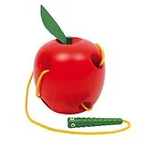 small foot 2646 - Fädelapfel, Fädelspiel als Holz Apfel Spiel