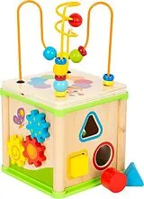 small foot 10074 - Motorikwürfel Insekten 5in1, Spielhöhe: ca. 16cm Spiel