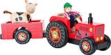 Small foot 10316 - Traktor mit Anhänger, Bauernhof, Holz, 4-teilig, play&fun Spiel
