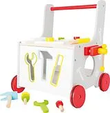 small foot 10614 - Lauflernwagen Werkzeug, 2in1, Kinder-Werkbank, Holz, play & learn, Höhe: 44 cm Spiel