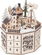 Small foot 10997 - Adventskalender Pyramide mit Beleuchtung, Holz, Höhe 27cm Spiel