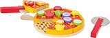 Small foot 11063 - Schneide Pizza-Set für Kinderküche, Holz-Pizza mit Klett-Belägen, Holz, 21-teilig Spiel