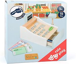 small foot 11099 - Spielkasse aus Holz, inkl. Scanner, Kartenlesegerät, Spielgeld und Kreditkarten, Kaufladen Spiel