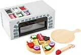 Small foot 11204 - Pizza-Ofen für Kinderküche, Holz, 25-teilig Spiel