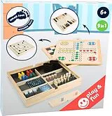 small foot 11277 - Spielesammlung 9in1, Holz, Holzbox, 35x35cm Spiel