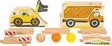 small foot 11382 - Kugelbahn Junior Baustelle, Holz, 10-teilig Spiel