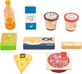 Small foot 11441 - Gefrier- und Kühlwaren-Set Fresh für Kaufladen/Kinderküche, Holz, 9-teilig Spiel