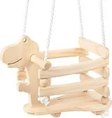 small foot 11589 - Kleinkindschaukel Dino, Gitterschaukel, Schaukel, Holz Spiel