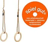 Small foot 11592 - Turnringe, Schaukelringe, Holz, Durchmesser 18cm, Seillänge 122cm Spiel