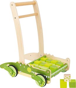 small foot 11738 - Lauflernwagen Krokodil, Holz, 25-teilig Spiel