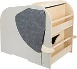 Small foot 12423 - Spielzeugbox mit Sitz und Rollen Elefant Wildlife, Holz/Filz, Maße: 63x51x41cm Spiel