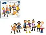 Small foot 12426 - Eine Patchwork-Familie fürs Puppenhaus! Biegepuppen-Familie mit Baby, 8-teilig Spiel