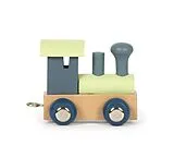 Small Foot 12566 - Buchstabenzug Polar Lokomotive birke & schieferblau Spiel