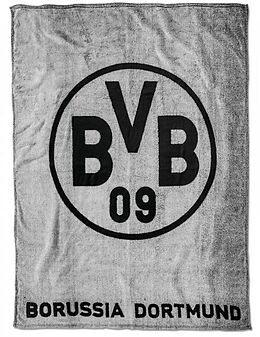 BVB 17820300 - BVB-Fleecedecke, Borussia Dortmund, grau, 150x200cm Spiel
