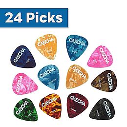  Instrumente+Zubehör Guitar Pick Set - 24 hochwertige Plektren aus Celluloid