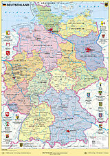 (Land)Karte Deutschland politisch mit Bundesländerwappen von Heinrich Stiefel