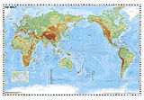 (Land)Karte Weltkarte pazifikständisch physisch von Heinrich Stiefel
