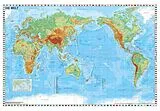 (Land)Karte Weltkarte pazifikständisch physisch von Heinrich Stiefel