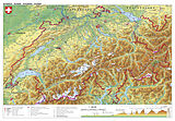 (Land)Karte Schweiz physisch Papierposter von Heinrich Stiefel
