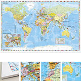 (Land)Karte Weltkarte mit Ausschnitt Zentraleuropa zum Pinnen auf EasyPrint - Platte von Heinrich Stiefel