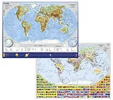 (Land)Karte Die Erde physisch/politisch von Heinrich Stiefel