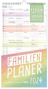 Kalender Familienplaner 2024 [Rainbow] Wand-Kalender 5-spaltig 12 MONATE von 