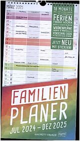 Kalender Familienplaner 24/25 Wand-Kalender 5-spaltig [Rainbow] 18 Monate von 