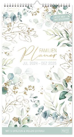 Kalender Familienplaner 24/25 Wand-Kalender 5-spaltig 18 Monate [Blattgold] von 