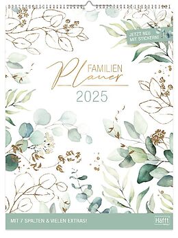 Kalender Familienplaner XXL 2025 Wand-Kalender 7-spaltig 12 MONATE [Blattgold] von 