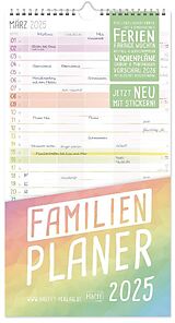 Kalender Familienplaner 2025 [Rainbow] Wand-Kalender 5-spaltig 12 MONATE von 