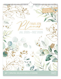 Kalender Familienplaner XXL 25/26 Wand-Kalender 7-spaltig 18 Monate [Blattgold] von 