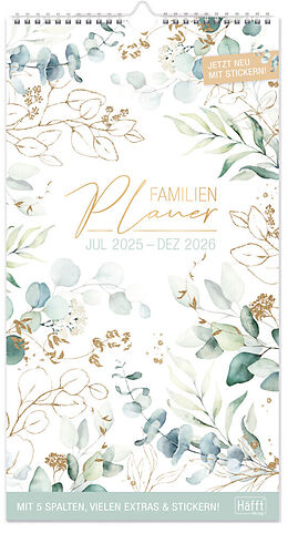 Kalender Familienplaner 25/26 Wand-Kalender 5-spaltig 18 Monate [Blattgold] von 