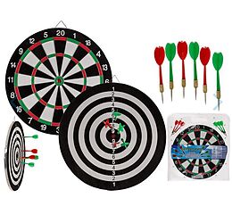 Dart-Spiel doppelseitig mit 6 Darts. Spiel