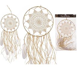 MIJOMA Traumfänger Creme Mit Federn - Handgefertigte Boho Deko 67x30cm Für Schlafzimmer