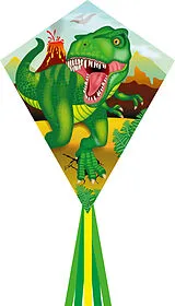 Ecoline 102119 - Ecoline: Eddy T-Rex, 70x58cm+2,5m Drachenschwanz, Drachen/Kinderdrachen Spiel