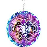 Kinetic Art 110263 - Kinetic Art: Metal Hanging Wind Spinner, Metall Windspiel, 25x33cm. 3D Vibrant Turtle Spiel