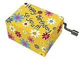  Instrumente+Zubehör Spieluhr Melodie Happy Birthday Motiv Blüten