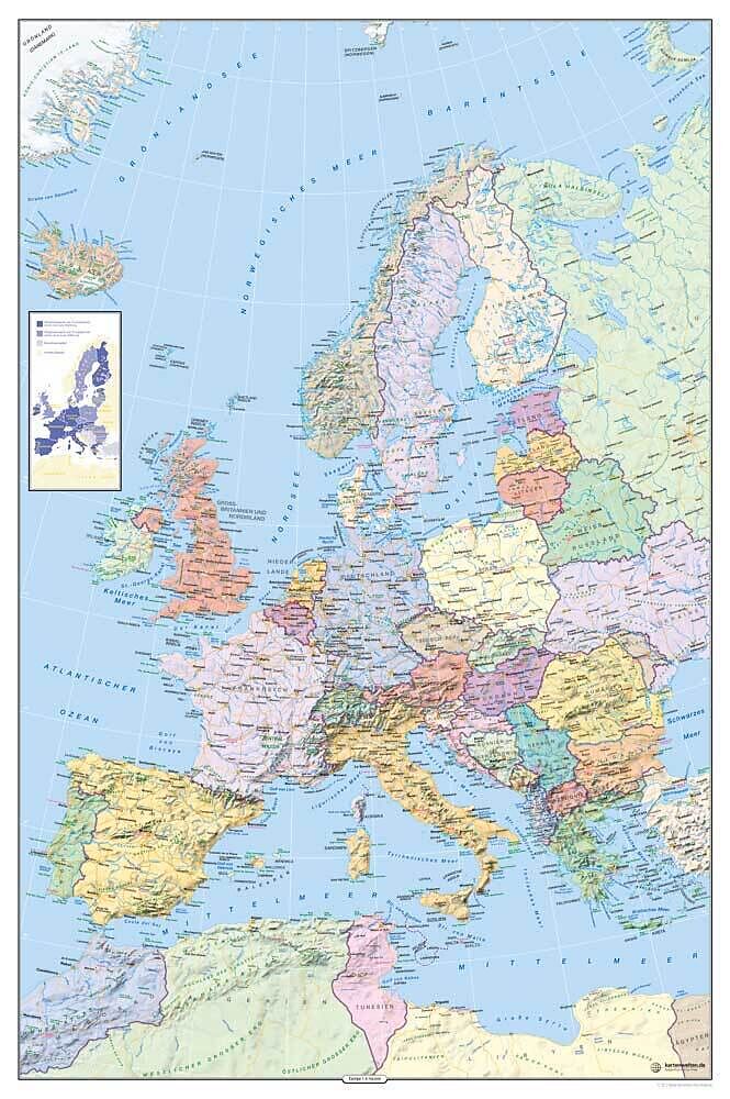 Landkarte Politische Europakarte Poster - Poster - online ...