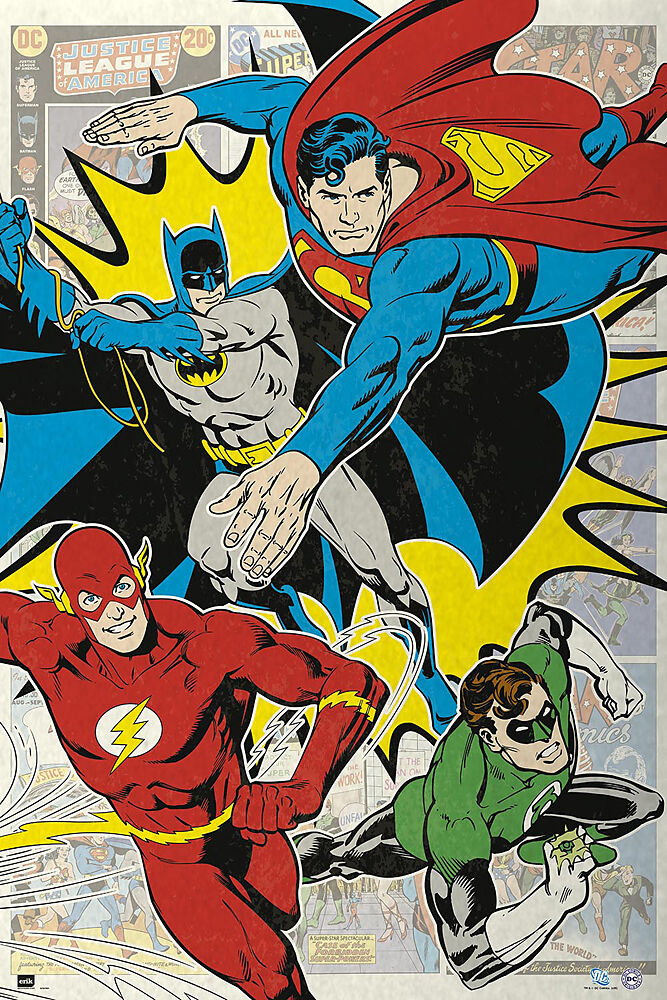 Dc Comics 4 Superhelden Poster Maxi Posters Online Kaufen Ex Libris