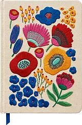 Blankobuch geb Bunte Blumengrüße Notizbuch, bestickt, A5, 240 Seiten, beige von 