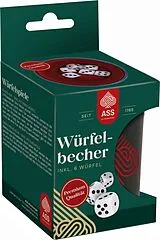 Premium Würfelbecher + 6 Würfel, Aufh.-FS, VE 6 Spiel
