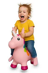 Jamara Hüpftier Einhorn bunt mit Pumpe Spiel