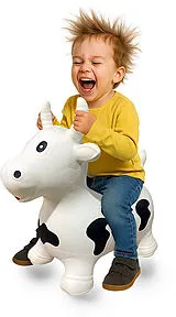 Jamara Hüpftier Kuh weiß/schwarz mit Pumpe Spiel